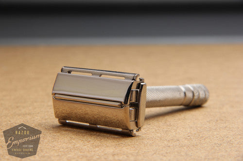 Gillette 1940's Notched Super Speed Safety Razor - * Nickel REVAMPED