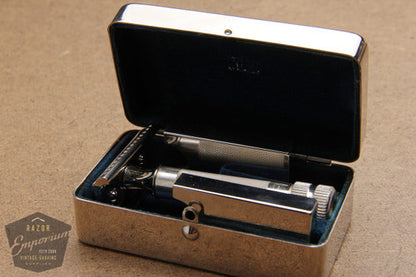 Hoffrtiz Slant DE Safety Razor w/ Orig. Metal Case - Germany