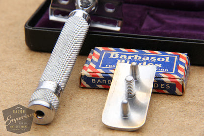 Barbasol Floating Head DE Safety Razor in Orig. Leather Case