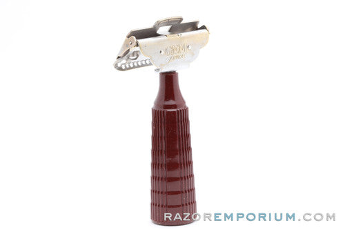 1940's Gem Junior Maroon Fat Handle Single Edge Safety Razor