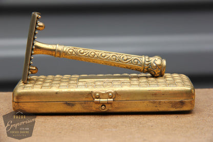 Gillette 1909 Gold ABC Pocket Edition - Old Type Open Comb DE Razor Set