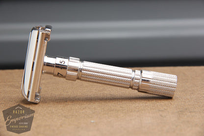 Gillette 1959 Fatboy Adjustable TTO Safety Razor  **  Rhodium REVAMPED