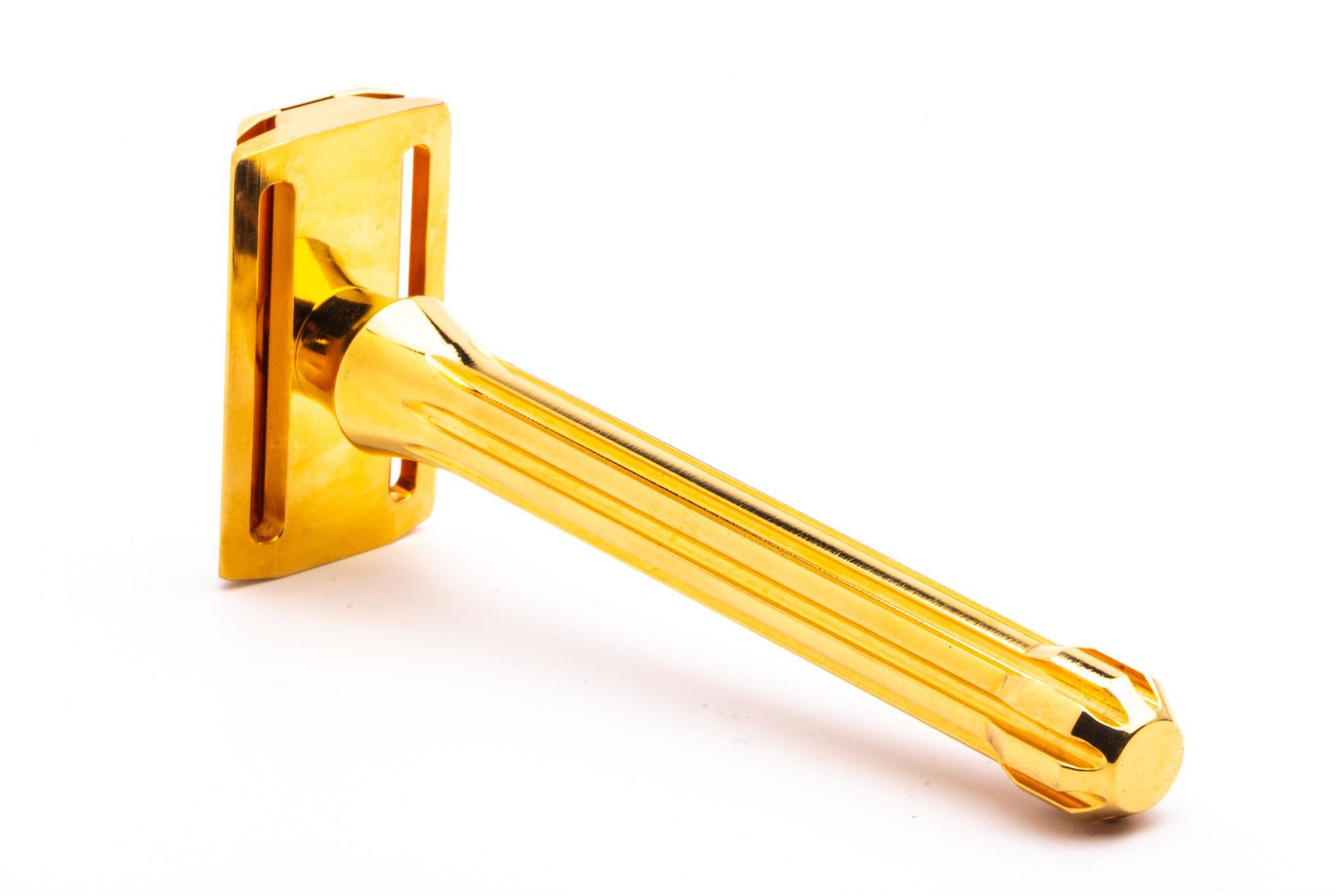 Blackland Blackbird Stainless Steel DE Safety Razor - 101mm | 24k Gold –  Razor Emporium