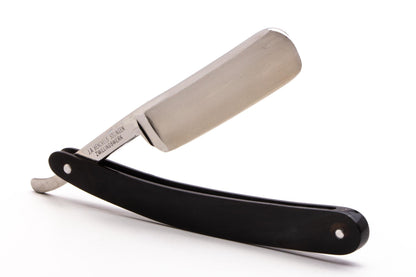 6/8" J.A Henckles Friodur Inox Stainless Steel Straight Razor | Black Horn Scales