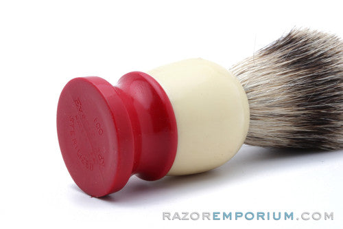 Vintage Ever-Ready Red & Cream Shaving Brush - 21mm Super Fine Badger