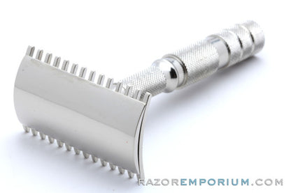 1960s German Travel Open Comb DE Safety Razor | Factory Nickel