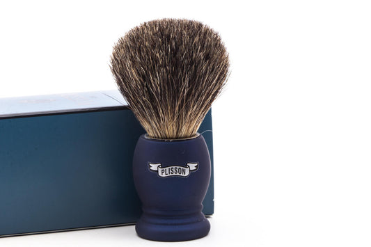 Plisson 1808 |  Night Blue Essential Russian Gray Badger Shaving Brush