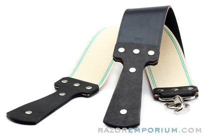 3" Razor Emporium English Bridle & Canvas Straight Razor Strop | Made in USA