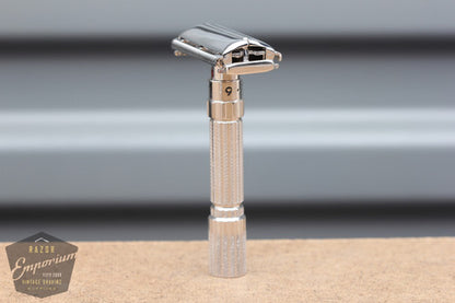 Gillette 1959 Fatboy Adjustable TTO Safety Razor- E2  *  Rhodium REVAMPED