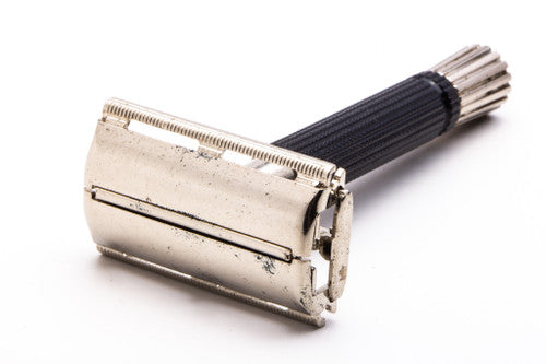 1974 U4 Gillette Black Handle Super Speed Safety Razor  |  Original Condition