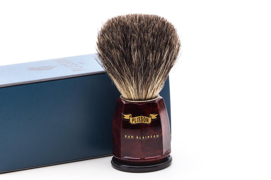 Plisson 1808 |  Russian Gray Fauceted Badger Walnut Burl Shaving Brush