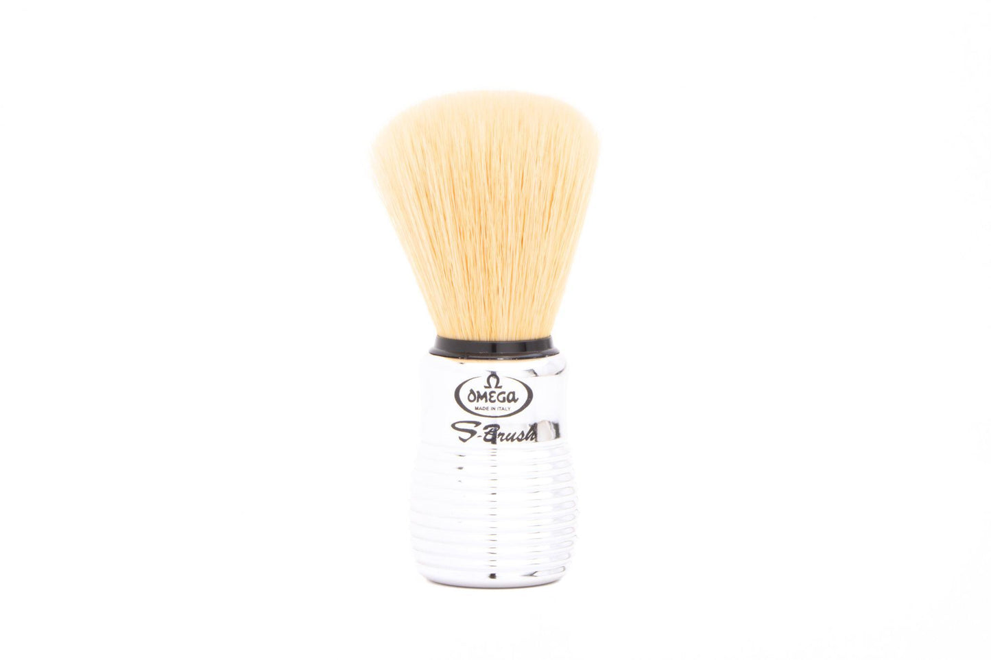 Omega S10081 Chrome S-Brush Pro Synthetic Shaving Brush