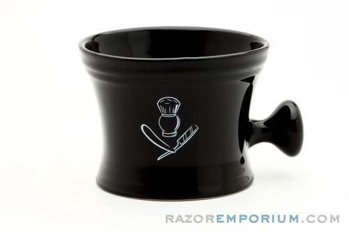 Jumbo Barbershop Style Shaving Mug | Black