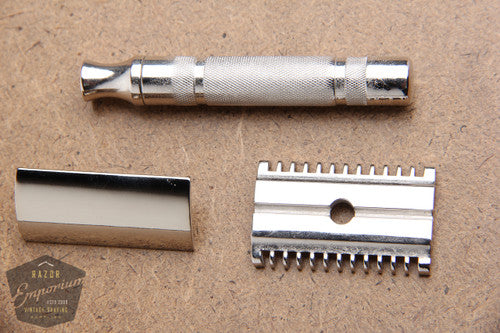 Gillette 1930's NEW DE 3 Piece Safety Razor *  REVAMPED - Nickel