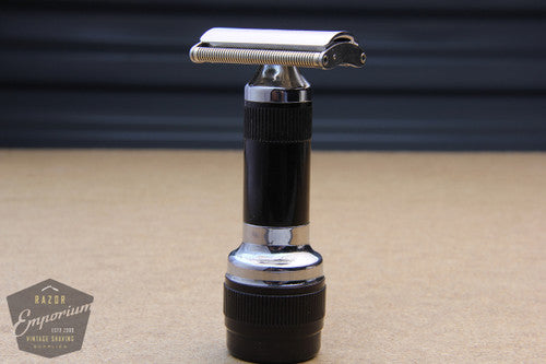 Stahly Live Blade Wind Up Vibrating DE Safety Razor - Black Handle