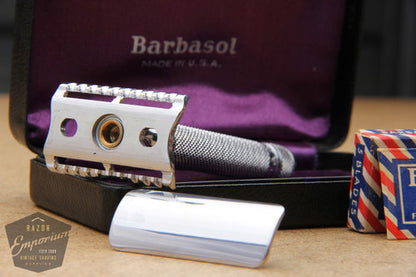 Barbasol Floating Head DE Safety Razor in Orig. Leather Case