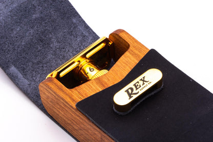 Rex Supply Co.| XL Double Edge Navy/Gold Safety Razor Case