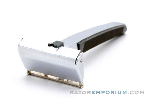 1970's Gem Single Edge Push Top Razor with Grey Handle