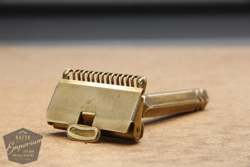 Gem 1912 // Gold Lined Handle Style Single Edge Safety Razor