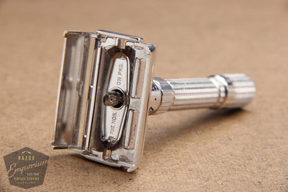 Gillette 1959 Fatboy Adjustable TTO Safety Razor  **  Rhodium REVAMPED