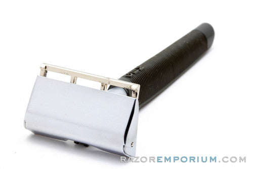 1970's Gem Single Edge Push Top Razor with Grey Handle