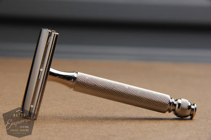 Gillette 1930's Ball End Tech DE Safety Razor - Nickel REVAMPED