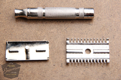 Gillette 1930's NEW DE 3 Piece Safety Razor *  REVAMPED - Nickel