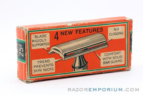 1940's Gillette Fat Handle Tech DE Safety Razor in Box