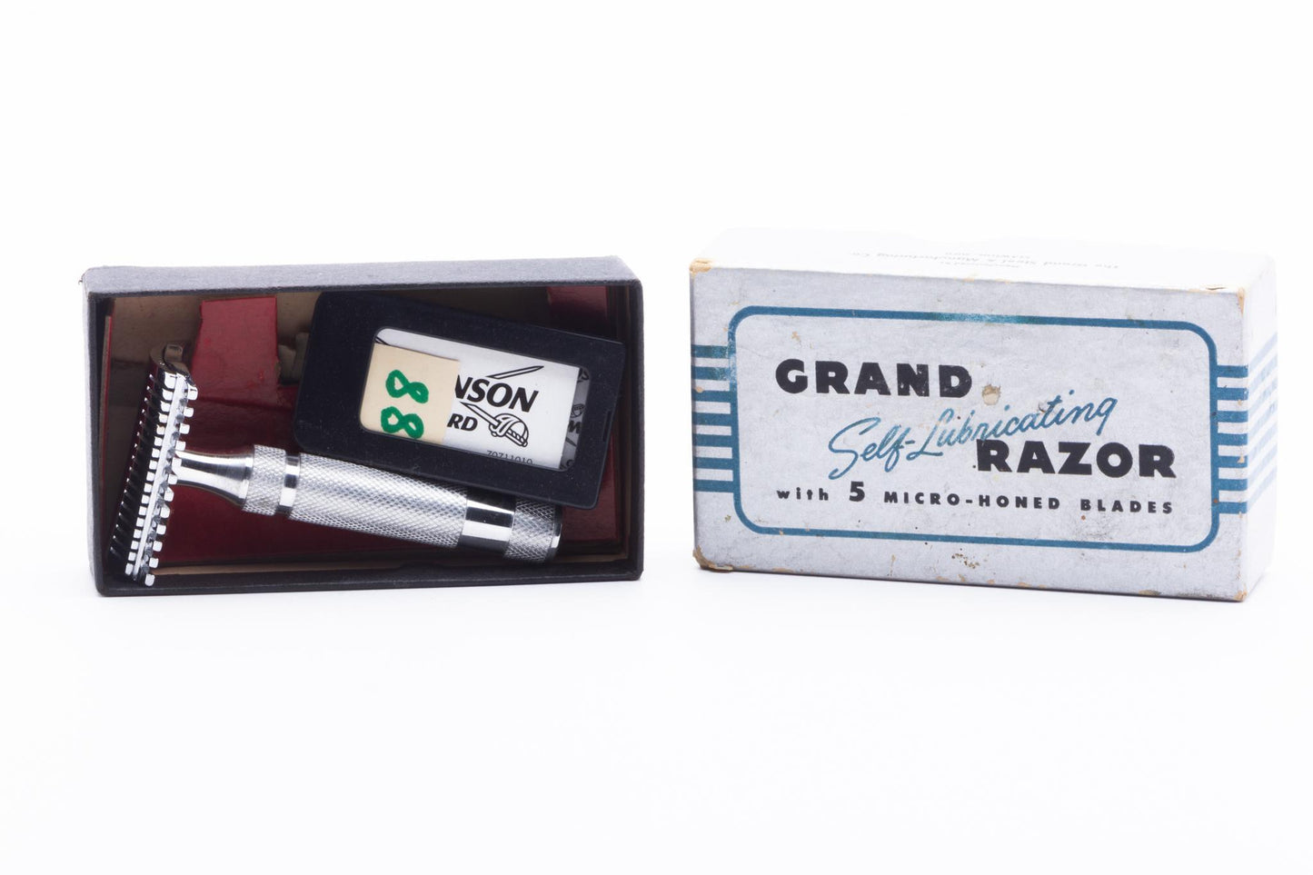 1940's Grand Shave King Self Lubricating Double Edge Safety Razor Set | Original Condition