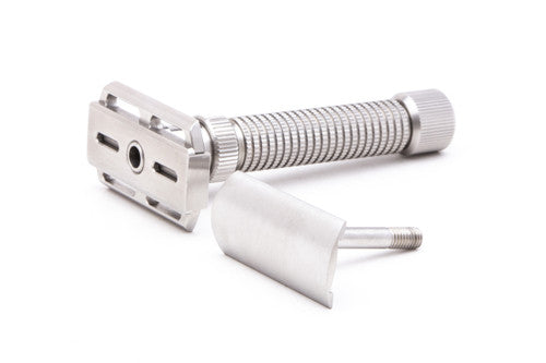 Rex Supply Co. Ambassador Adjustable Stainless Steel DE Razor With Rex Supply Co Stand | Used