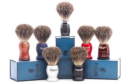 Plisson 1808 | Arctic Gray Essential Russian Gray Badger Shaving Brush