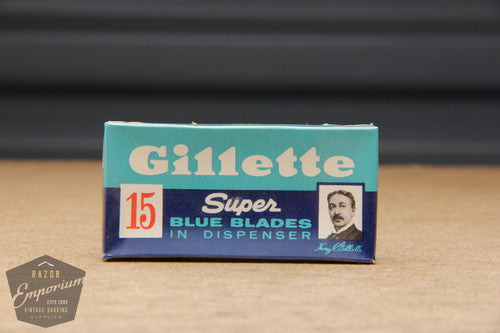 Gillette Blue Double Edge (15) - New Old Stock (NOS) Razor Blade Dispenser