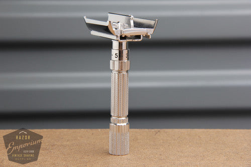 Gillette 1959 Fatboy Adjustable TTO Safety Razor  **  Rhodium REVAMPED