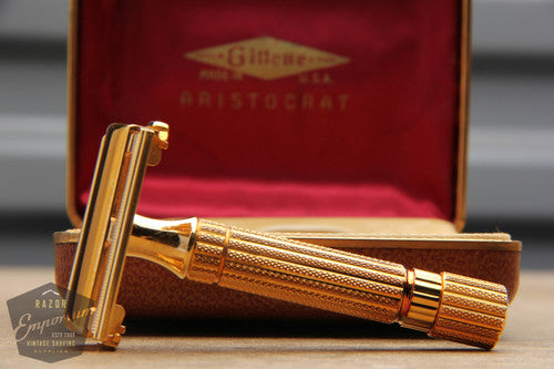 Gillette 1948-1951 Aristocrat w/ Leather Case and Original Blade Dispenser