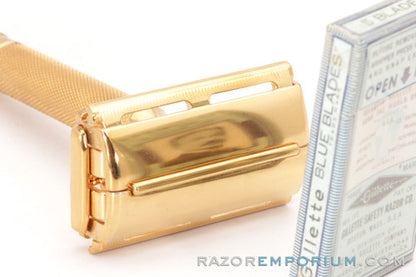 1940's Gillette Milord DE Safety Razor Set 24K Gold Revamp