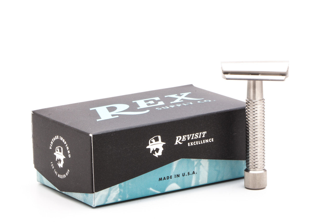 Rex Supply Co. | Sentry Slant Three Piece Stainless Steel Double Edge Razor