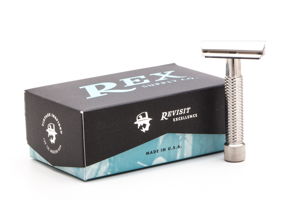 Rex Supply Co. | Sentry Slant Three Piece Stainless Steel Double Edge Razor