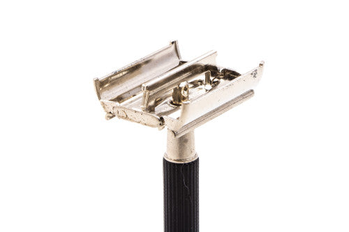 1974 U4 Gillette Black Handle Super Speed Safety Razor  |  Original Condition