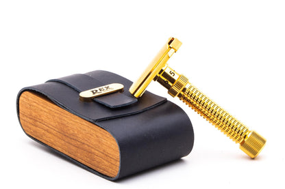 Rex Supply Co. | Navy & Gold Double Edge Safety Razor Case