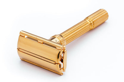 1964 Gillette Slim Aristocrat Adjustable D E Safety Razor 24K Gold Revamp