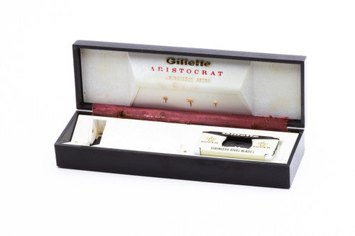 1960s Gillette Slim Adjustable Aristocrat Original Black Case