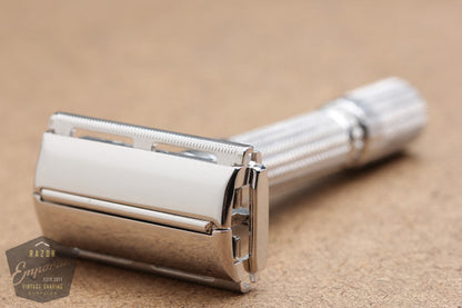 Gillette 1959 Fatboy Adjustable TTO Safety Razor- E2  *  Rhodium REVAMPED