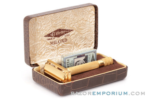 1940's Gillette Milord DE Safety Razor Set 24K Gold Revamp