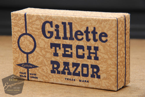 Gillette 1932 Bakelite Tech Razor in Brown Box - Made in Canada