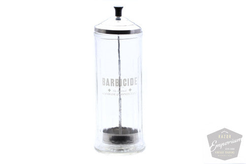 Barbicide Vintage Barber's Disinfected Jar with Metal Tray