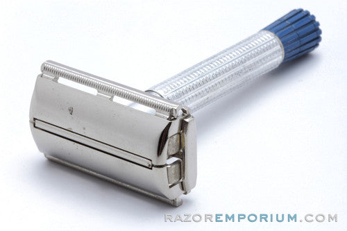 1959 Gillette Light Blue Tip DE Super Speed Razor E1