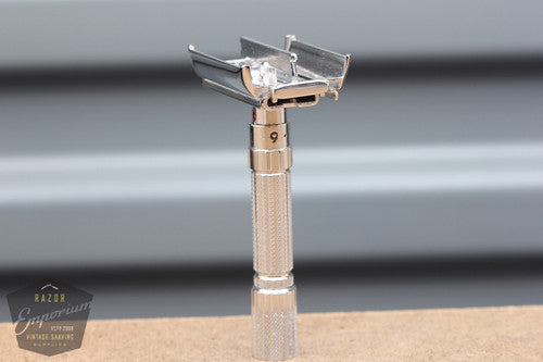 Gillette 1959 Fatboy Adjustable TTO Safety Razor- E2  *  Rhodium REVAMPED