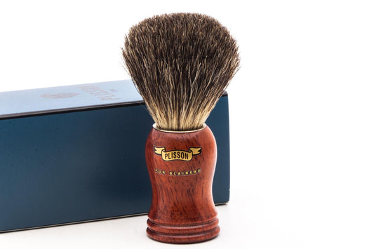 Plisson 1808 | Bubinga Wood High-Mounted Russian Grey Badger Shaving Brush