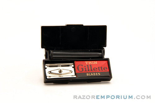 1947-51 WWII Gillette Bakelite Handle Tech Double Edge Razor Set