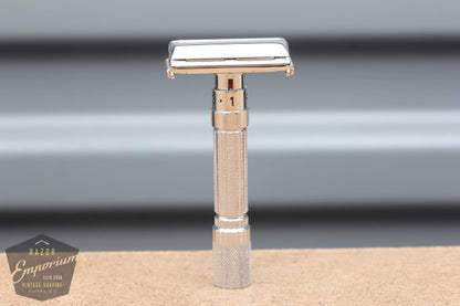 Gillette 1959 Fatboy Adjustable TTO Safety Razor- E2  *  Rhodium REVAMPED